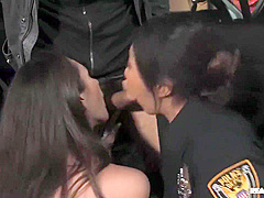 Bella Rolland And Nicole Doshi - In Hot Cop Makes A Stop