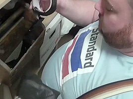 Big Bear Jerks Off With Fleshlight