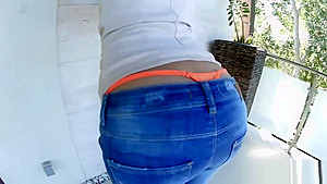 Big ass blonde works up to anal action