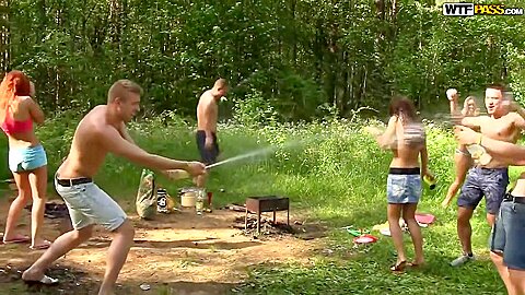 Big student 18+ Orgy In The Woods