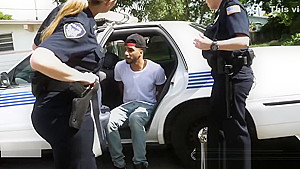 Bisexual cops get served by tattooed strong black male