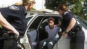 Bisexual cops get served by tattooed strong black male