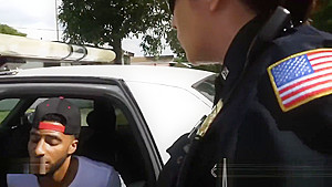 Bisexual cops get served by tattooed strong black male