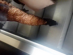 Black Fishnet high legs flashing