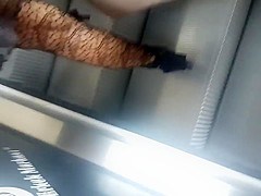 Black Fishnet high legs flashing