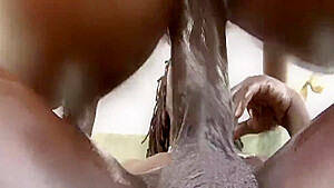 Black Milf Get Of Warm Cum Over Her Shaved Pussy! - Hot Milf
