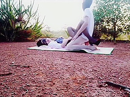 Black stocking sexy chinese lady having exciting outdoor sex