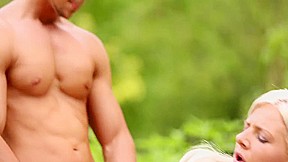 Blond Beauty In Lingerie Likes Outdoor Sex With Boyfriend
