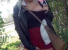 Blonde amateur babe Lissas public flashing and homemade footage
