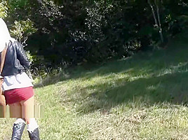 Blonde amateur babe Lissas public flashing and homemade footage
