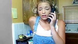 Blonde babysitter sucks her boss's cock