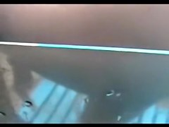 Blonde chick is pouring her tan lined tits with shower water