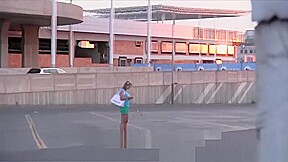 Blonde has sex with stranger in public