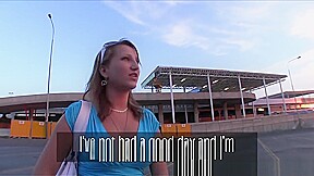 Blonde has sex with stranger in public
