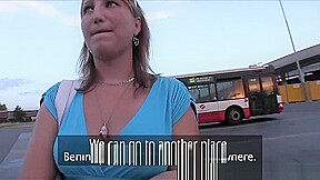 Blonde has sex with stranger in public