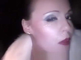 Blowjob in fur coat in the car