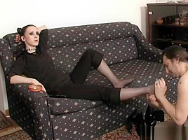 Bojana getting her feet worshiped again