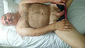 Boppityboo Mature Gay Bear Masturbation In Red Underwear