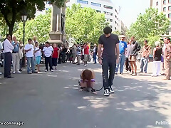 Bound Slave Walked Like A Dog In Public