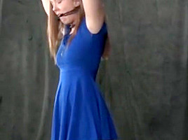 Bound and Gagged Slut in Wedge Sandals Preview 1
