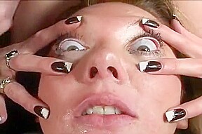 Brainless Girl Takes Gigantic Load In Eyes