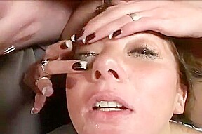 Brainless Girl Takes Gigantic Load In Eyes