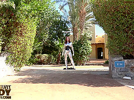 Brunette Bending Erotically In The Hot Egyptian - Watch4Fetish