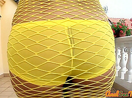 Busty DP babe in high heel boots gaping asshole in 3some