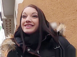 Busty Euro babe taking a POV ride on fat hard cock