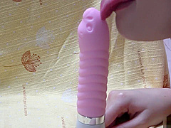 Busty Japanese Blowing Dildo