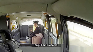 Busty hot blonde Amber Deen sucks and fucks taxi driver