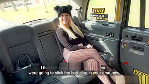 Busty hot blonde Amber Deen sucks and fucks taxi driver