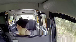 Busty hot blonde Amber Deen sucks and fucks taxi driver
