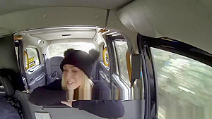 Busty hot blonde Amber Deen sucks and fucks taxi driver