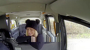 Busty hot blonde Amber Deen sucks and fucks taxi driver