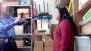 Busty shopliting cute teen 18+ hard smashed by security