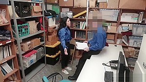 Busty shopliting cute teen 18+ hard smashed by security