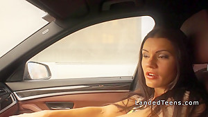 Busty teen 18+ gets anal in the car