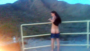 CHRISTINA PHILISTINE - HITCHHIKING SLUT STRIPS AND SUCKS DICK OUTDOORS