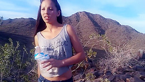 CHRISTINA PHILISTINE - HITCHHIKING SLUT STRIPS AND SUCKS DICK OUTDOORS
