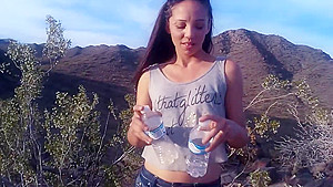 CHRISTINA PHILISTINE - HITCHHIKING SLUT STRIPS AND SUCKS DICK OUTDOORS