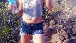 CHRISTINA PHILISTINE - HITCHHIKING SLUT STRIPS AND SUCKS DICK OUTDOORS