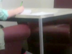 Candid Feet In Socks at Library