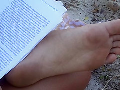Candid soles at beach - teen 18+ studying