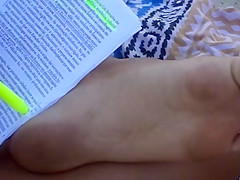 Candid soles at beach - teen 18+ studying