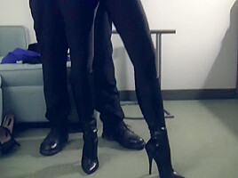 Candle In Sexy Catsuit Bound And Gagged