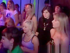 Cfnm girls making out and sucking stripper dick