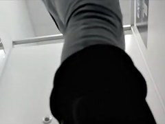 Changing room female in the tight pants on