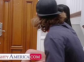 Charlie Valentine fucks her friend's Step brother after work!