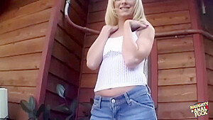 Cheating Blonde Leaves Her Man To Have Outdoor Anal Fun And Swallow A Thick Cumshot